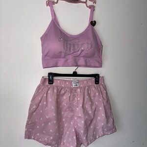 Playboy X Juicy Couture Pink Rhinestone Intimates Pajama Set